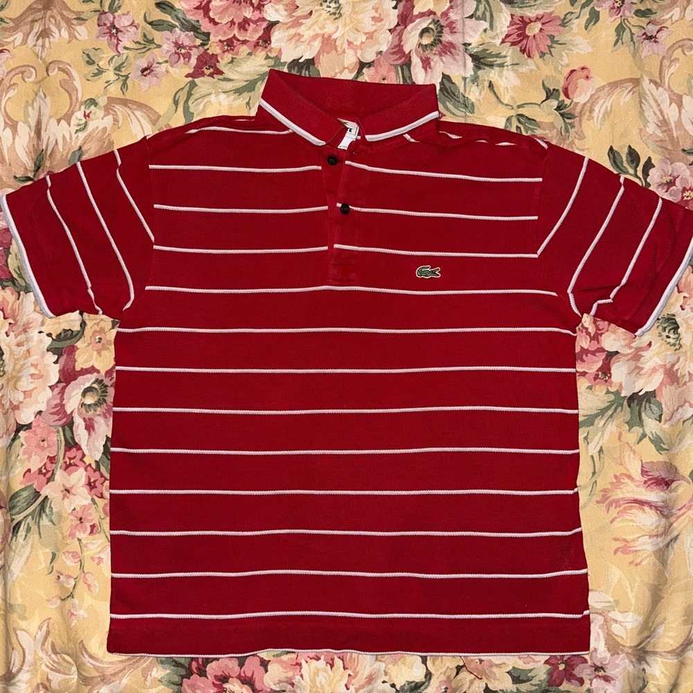 Red Lacoste Polo Shirt Size 14